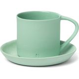Masuma Ceramics Mint Porselen Türk Kahvesi Fincan Ve Tabağı 90 Ml - Yeşil