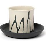 Masuma Ceramics Noir Porselen Espresso Fincanı Ve Tabağı - Siyah