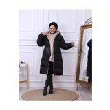 Masyy Moda Kadın Çift Taraflı Uzun Şişme Mont