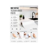 Mat Beyaz 50x100 Yapışkanlı Folyo Mutfak Dolap Ve Mobilya Kaplama Folyosu