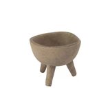 Mat Boz Kahverengi Küçük Saksı - 7,6 Cm Pişmiş Toprak