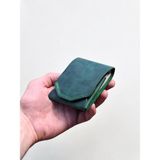 MAT DERİ Erkek Cüzdanı Gerçek Deri Nakit & Kart Tasarım Minimal isim Baskılı Hediyelik Cüzdan Yeşil