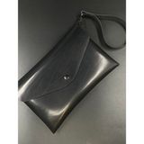 MAT DERİ Kadın Çapraz Askılı Clutch Deri El Portföy Çantası - 000-Siyah