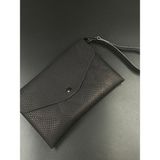 MAT DERİ Kadın Çapraz Askılı Clutch Deri El Portföy Çantası - Siyah - Yılan