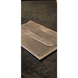 MAT DERİ Macbook Kılıfı Gri Hakiki Deri El Dikişli Macbook Air / Pro Uyumlu Macbook Çanta - 15" Macbook Air
