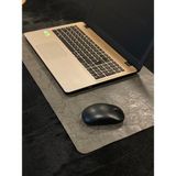 MAT DERİ Mouse Pad Hakiki Deri Masa Matı 35 x 60 cm Oyuncu Mousepad Laptop Altlığı Ofis Aksesuar - Koyu Gri