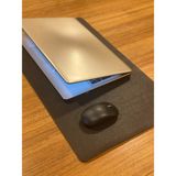 MAT DERİ Mouse Pad Hakiki Deri Masa Matı 35 x 60 cm Oyuncu Mousepad Laptop Altlığı Ofis Aksesuar - Siyah
