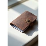 MAT Deri Taba Kartlık Hakiki Deri İçi Şeffaf 10 Bölmeli Küçük Kartlık Hediyelik Kartvizitlik 9 x 7 cm