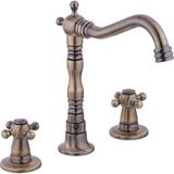 Mat Gold Ankastre Batarya Üç Girişli Vintage Ankastre Musluk Antik Gold Pirinç Lavabo Bataryası