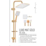 Mat Gold Kare Duş Sistemi Mat Altın Yağmurlama Sistemi Tepe Yağmurlama Duş Başlığı
