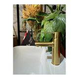Mat Gold Lavabo Bataryası Frezya Lavabo Musluğu Mat Altın Armatür Fırçalanmış Gold Batarya