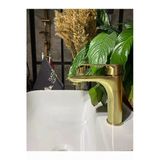 Mat Gold Lavabo Bataryası Mat Altın Lavabo Musluğu Premium Kare Modern Mat Gold Batarya
