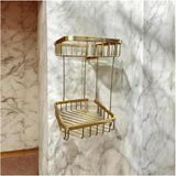 Mat Gold Şampuanlık Banyo Askılık Paslanmaz Mat Gold Köşelik