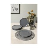 Mat Gri Bloom Pasta Tabağı 24 cm 6 Adet 959 - Option-1