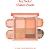 Mat, Işıltılı Tonlarda 4lü Far Paleti PERIPERA Ink Pocket Shadow Palette(01 Fancy Spring Sunshine)