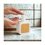 Mat Sabunluk | Ahşap Desenli Lüks, Ergonomik Tasarım, Ahşap Dispenser (Beyaz) - 0,25 gr