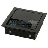 Mat Siyah Masa Kablo Kanal Kapağı, Kare Fırçalı Lüks 80*80 Mm