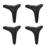 Mat Siyah Metal 13 Cm Mobilya Köşe Ayağı Dayanıklı Modern Tasarım Koltuk Sehpa Mobilya (4 Adet)