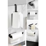Mat Siyah Metal Kagit Havlu Askisi – Mutfak Banyo Havlu Tutacagi Askisi Vida Veya Yapistirmali