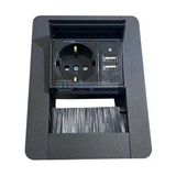 MAT SİYAH USB HIZLI ŞARJ VE PRİZLİ MASA ÜSTÜ MİNİ PRİZ SETİ