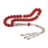 Mat Top Desenli Akik Doğal Taş Tesbih - 8 mm Küre Kesim