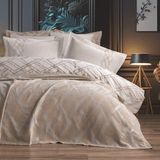 Mata Çeyiz Bella Home 7 Parça Nisan Çift Kişilik Pike Yatak Örtüsü Gelin Seti %100 Organik Pamuk - Yeni Renkler - Cappuccino - 240 x 260 cm