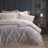 Mata Çeyiz Bella Home 7 Parça Nisan Çift Kişilik Pike Yatak Örtüsü Gelin Seti %100 Organik Pamuk - Yeni Renkler - Gri - 240 x 260 cm