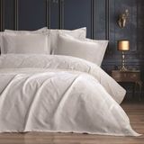 Mata Çeyiz Bella Home 7 Parça Nisan Çift Kişilik Pike Yatak Örtüsü Gelin Seti %100 Organik Pamuk - Yeni Renkler - Krem - 240 x 260 cm