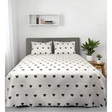 Mata Çeyiz Çift Kişilik Çeyizlik Pike Yatak Örtüsü Takımı 200X220 cm 2 Yastık Kılıflı Çok Amaçlı Battaniye - Beyaz - Gri - 200 x 240 cm