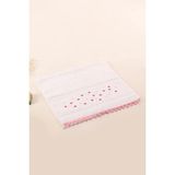 Mata Çeyiz Kadife Ponponlu El ve Yüz Havlusu 50X90 Kalp Desen 6 Adet Krem - 50 x 90 cm