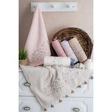 Mata Çeyiz Nurpak Kardelen Nakışlı Püsküllü El Havlusu 50X90 - 6 Adet - 50 x 90 cm - Çok Renkli