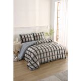 Mata Çeyiz Osotto Çift Kişilik Desenli Comforter Yorgan Seti 220X240 cm – Şık Tasarım ve Üstün Uyku Konforu - Gri - Krem - 220 x 240 cm