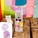 MATARA LİLA KEDİ DESENLİ PİPETLİ 500ML SOLO TP705