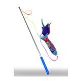 MATATABİ CATS Jr.fish Sesli, Tüylü Peluş Kedi Oltası 50 Cm Kedi Oyuncağı(KEDİ NANESİ/OTU İÇERMEZ)al.saplı