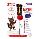 Matatabi Cats LADYBUG Alüminyum saplı kedi oltası(Matatabi,çıngırak ve hışırtı içerir.özel kumaş)