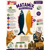 Matatabi Cats MATAMİX Spino Seti Peluş Balık Kedi Oyuncağı + Doğal Matatabi Small Stick 3 lü