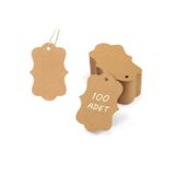 Matbaagraf 100 adet Kraft Etiket 7*5 cm 300 gr Kalın Karton