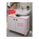 MatBeyaZ Banyo lavabo altı dolap ayarlanabilir Ayaklı %100MDF Malzemeli banyo dolabı