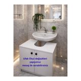 MatBeyaZ Banyo lavabo altı dolap banyo dolabı %100MDF Malzemeli