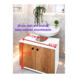 MatBeyaZ Banyo lavabo altı dolap kahverengi kapaklı %100 MDF Malzemeli