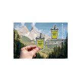 Matcha Çayı Etiketi Çay Şekilli Mat Sticker Yeşil (40 Adet)