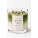 Matcha Kokulu Soya Mum 230 gr - Dekoratif Cam Mum, Uzun Yanma Süreli Ev Kokusu - Yeşil - Beyaz