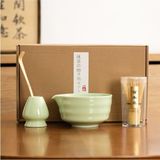 Matcha Seti, Japon Çay Seti, Bambu Çırpıcı, Seramik Kase - Ahşap Rengi