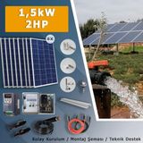 Matech 2hp-1,5kw Monofaz 230V Pompa Için Solar Sulama Paketi