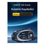 MATECHNO 1080P FHD Kameralı Video Fotoğraf Özellikli WİFİ Kamera Bluetooth Arama Müzik İntercom Kask Kulaklık