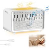 Matechno 3in1 Işıklı Doğa Sesli Uyku Yardımcısı Buharlı Hava Nemlendirici ve Bluetooth Hoparlör Cihazı - Beyaz