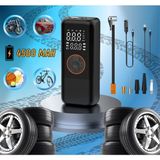 MATECHNO 4500 MaH Şarjlı Taşınabilir Araba Lastik Hava Top Şişirme Pompası Led Işıklı Dijital Hava Kompresörü
