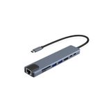 MATECHNO 8 in 1 Type-C Çıkışlı Çoklu Çevirici Adaptör Ethernet HDMI USB Çoklayıcı SD TF Kart Okuyucu USB Hub