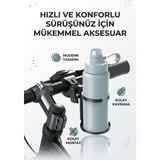 Matechno Ayarlanabilir Gidon Bağlantılı Içecek Tutucu | Motosiklet & Bisiklet Termos, Bardak, Matara Uyumlu - Siyah