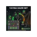 Matechno Profesyonel Mikrofon Seti, Ses Kartlı, Yayıncı Podcast Gaming, Stüdyo Kalitesi, Siyah